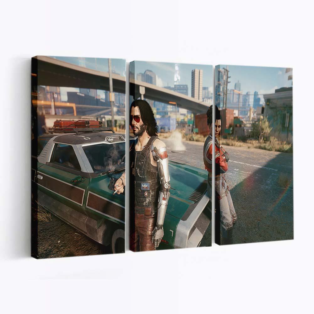 johnny silverhand with girl cyberpunk 2077 4k b4